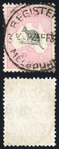 Australia SG112 10/- Grey and Pink Kangaroo Small Multiple Wmk CDS