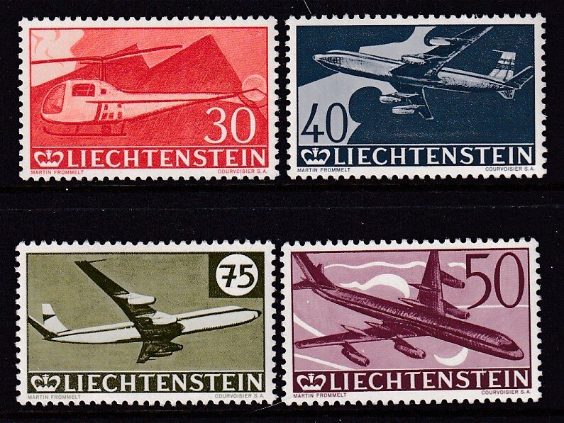 Liechtenstein C34-C37 Airplanes MNH VF