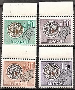 FRANCE 1460-63 MNH 1976 GALLIC COIN PRECANCELED