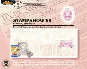 BEP Souvenir Card B118 StampShow Cancel Constitution Signing FDOI Locomobile