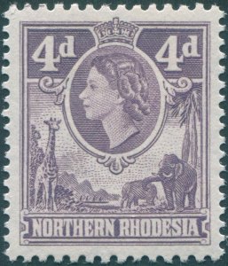 Northern Rhodesia 1953 4d slate-lilac SG66 unused