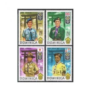 Dominica 324-327,327a sheet, MNH. Mi 323-326, Bl.10. Boy Scout Jamboree 1971.