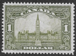 Canada Stamps Scott #159 Mint Hinged $1 Olive Green Parliament Building SCV $300