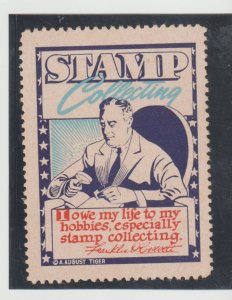 Franklin D. Roosevelt Stamp Collector For President Campaign Poster Stamps 1930s