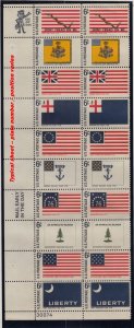 1968 Historic US Flags 10 different Sc 1354a MNH 1345-1354 block of 20 Typical