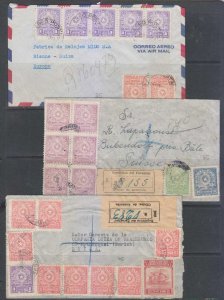 PARAGUAY 1950-58 ARMS ISSUE COLLECTION OF 18 COVERS TO GERMANY, SWITZERLAND+ 