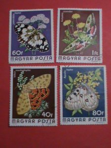 HUNGARY STAMP: COLORFUL-BEAUTIFUL-LOVELY BUTTERFLIES/BIRDS CTO- SET  LARGE STAMP