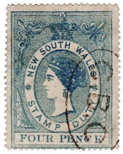 (I.B) Australia - NSW Revenue : Stamp Duty 4d (1866)