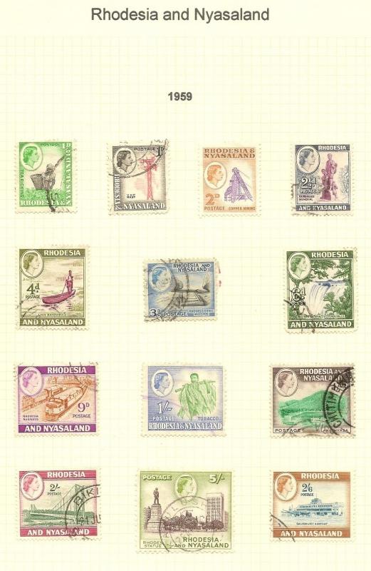 Rhodesia & Nyasaland 1954-63 Collection on Pages