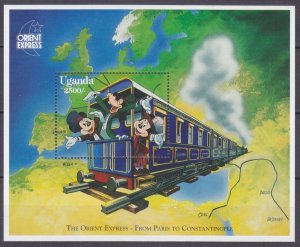 1996 Uganda 1680/B252 Disney - Mickey and Goofy on a train 9,00 €