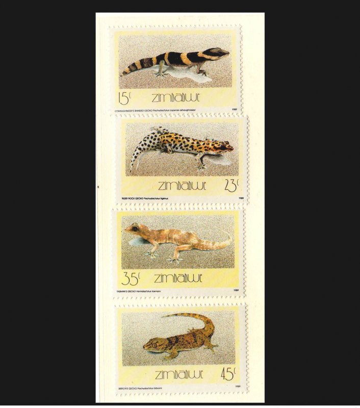 ZIMBABWE - 1989 LIZARDS / REPTILES - 4V- MINT NH