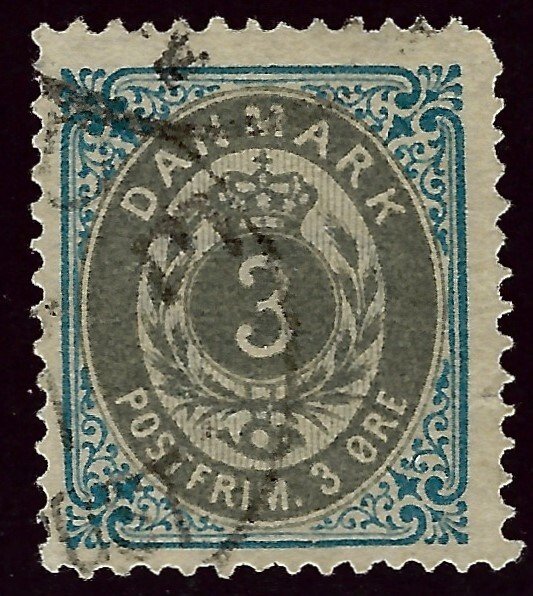 Denmark SC#25 Used F-VF SCV$15.00...Worth a Close Look!