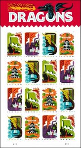 ​(S) USA Sc#5307-5310 5310a Dragons Forever Sheet of 16 MNH