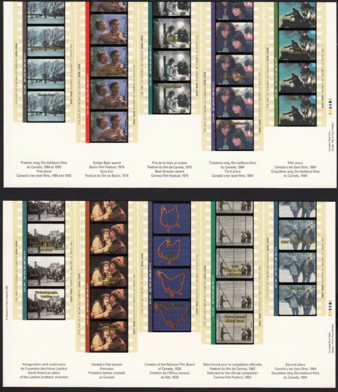 Canada 1996,CINEMA  MNH S/sheets # 1615-1616