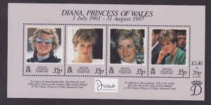 British Antarctic Territory-Sc#258- id9-unused NH sheet-Princess Diana-1998- 