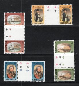 Gibraltar, Scott #394-7   VF, Mint (NH), Gutter Pairs, CV $4.00  ... 2440350