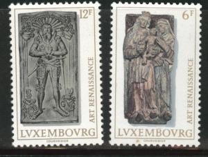 Luxembourg Scott 591-592 Used 1976 Sculpture set