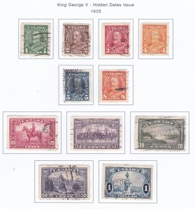 Canada # 217-227, King George V & Pictorials,, Used Set, 1/2 Cat