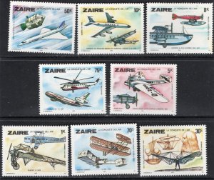 Thematic stamps ZAIRE 1978 HISTORY OF FLIGHT 927/34 mint