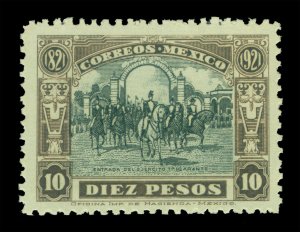 MEXICO 1921 Iturbide entering city of Mexico 10p brown & blk Sc# 633 mint MNH VF