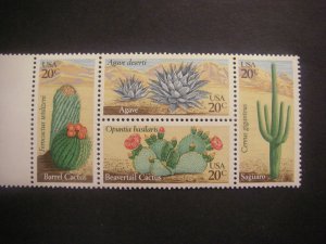 Scott 1942-45 or 1945a, 20c Desert Plants, Block of 4, MNH Commemorative