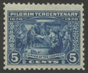 US Sc#550 1920 5c Pilgrim Tercentenary VF Centered OG Mint Hinged