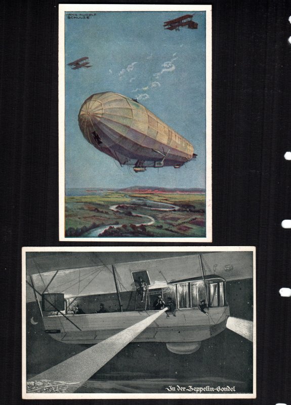 Germany Graf Zeppelin unused post cards 2 diff