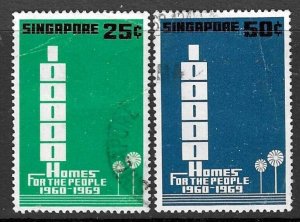 SINGAPORE SG119/20 1969 COMPLETION OF 100,OOO HOMES FOR THE PEOPLE PROJECT  USED