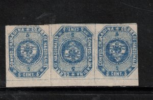 Colombia #2a Very Fine Mint Tete Beche Pair In Strip Of Three Full Original Gum