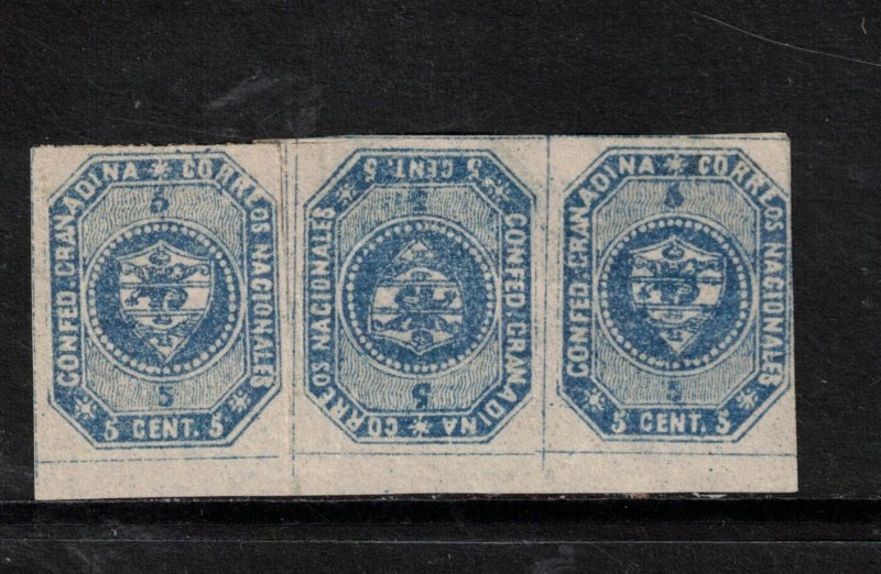 Colombia #2a Very Fine Mint Tete Beche Pair In Strip Of Three Full Original Gum