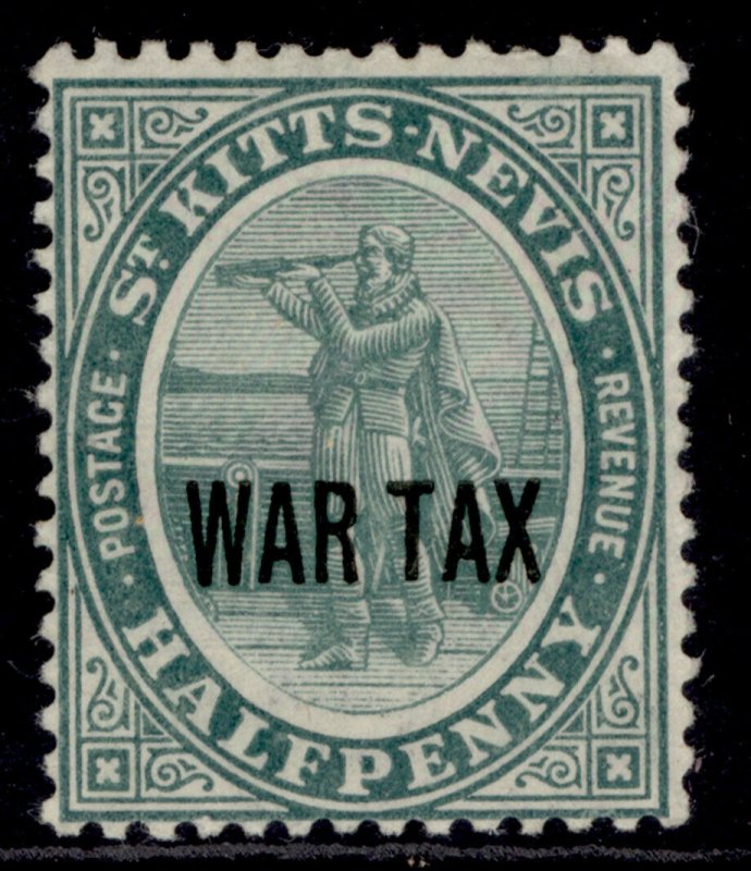 ST KITTS-NEVIS EDVII SG22, ½d dull blue-green, M MINT.