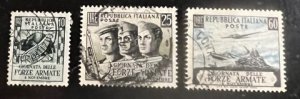 Italy Scott# 613-615 Used F/VF Cat $7.50