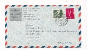 D325129 Japan Airmail Cover Tokyo 1972 Uster Switzerland