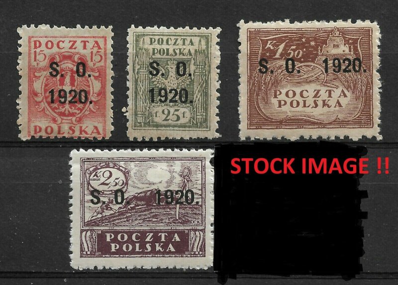 Eastern Silesia 1920 Overprinted stamps of Poland, VF MNH** (RN-5), STOCK IMAGE 