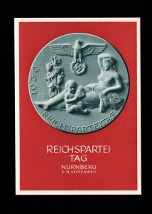 Nuremberg Rally of Peace Postal Card 1939 Hitler & Blood Flag Value Unused H9