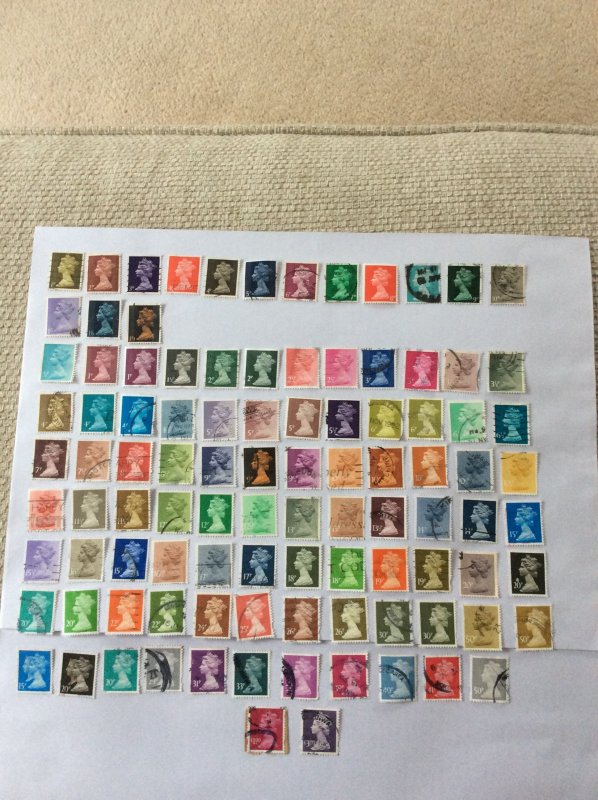 Great Britain  Definitive Machins  x100 lot D