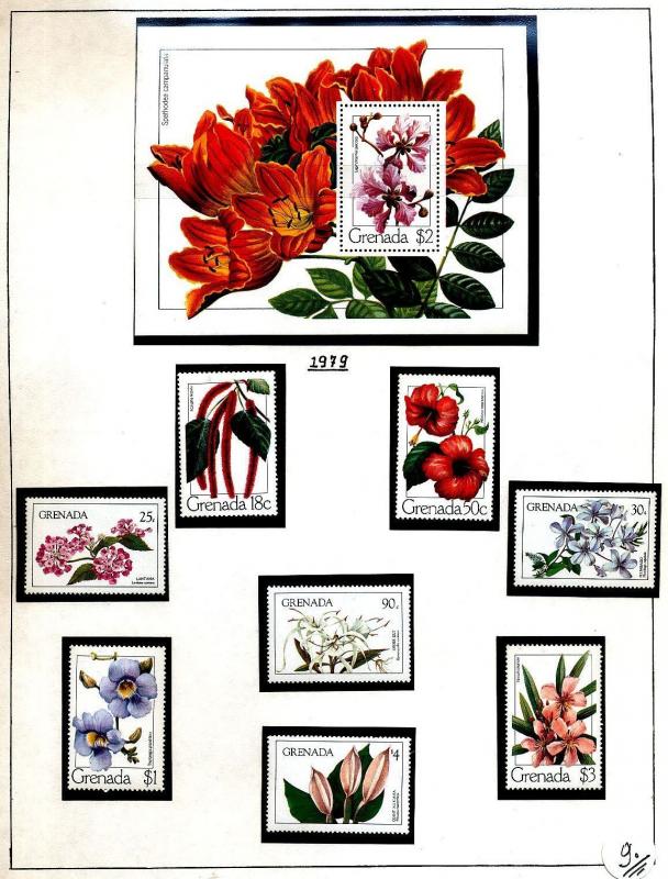 Grenada Grenadines Flowers Sheets M&U (50+Items) Au12747