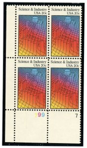US  2031  Science and Industry 20c - Plate Block of 4 - MNH - 1983 - 799-7  LR