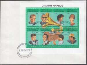 GRENADA GRENADINES Sc #1501a-h FDC SHEET of 8 DIFF ENTERTAINERS