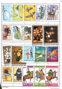 HUNGARY #Z50 Mixture Page of 20 stamps.  Collection / Lot