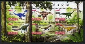 CONGO B. - 2013 - Dinosaurs #2 - Perf 6v Sheet -Mint Never Hinged