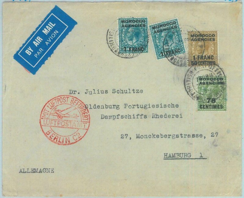 89184  - MOROCCO AGENCIES -  POSTAL HISTORY -  Airmail COVER to GERMANY  1934