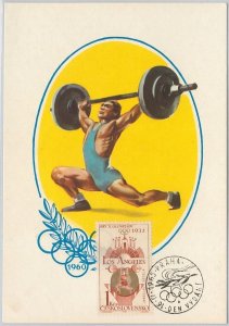 51143 - CZECHOSLOVAKIA - POSTAL HISTORY - 1932 Olympics MAXIMUM CARD Weights-