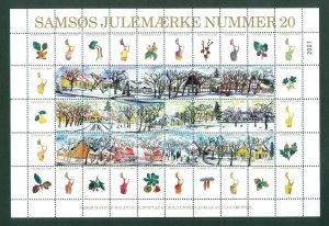 Denmark. 1998. Christmas Sheet Local Samso  # 20. Minister's House. Tree,Seeds.