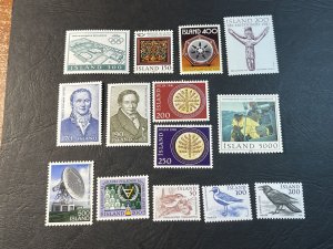 ICELAND # 531-533 & 537,539-540 & 543-551-MINT NEVER/HINGED--13 STAMPS---1980-81