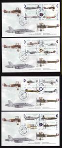 Canada-Sc#1808a-p-stamps on 4 FDCs-Planes-Canadian Air Forces-Military-1999-