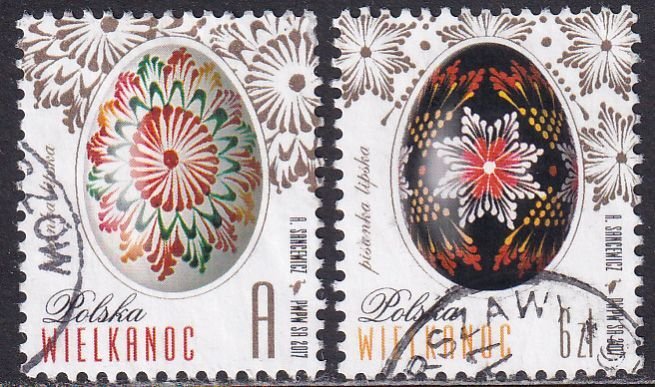 Poland 2017 Sc 4278-9 Easter Eggs Stamp Used