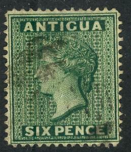 ANTIGUA 1882-86 QV 6d Deep Green Portrait Issue Sc 19 VFU