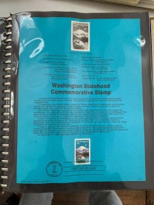 USPS Souvenir Page Scott 2404 1989 Washington statehood stamp