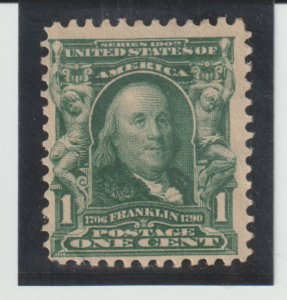 US  Scott #300 1c Franklin Mint H OG